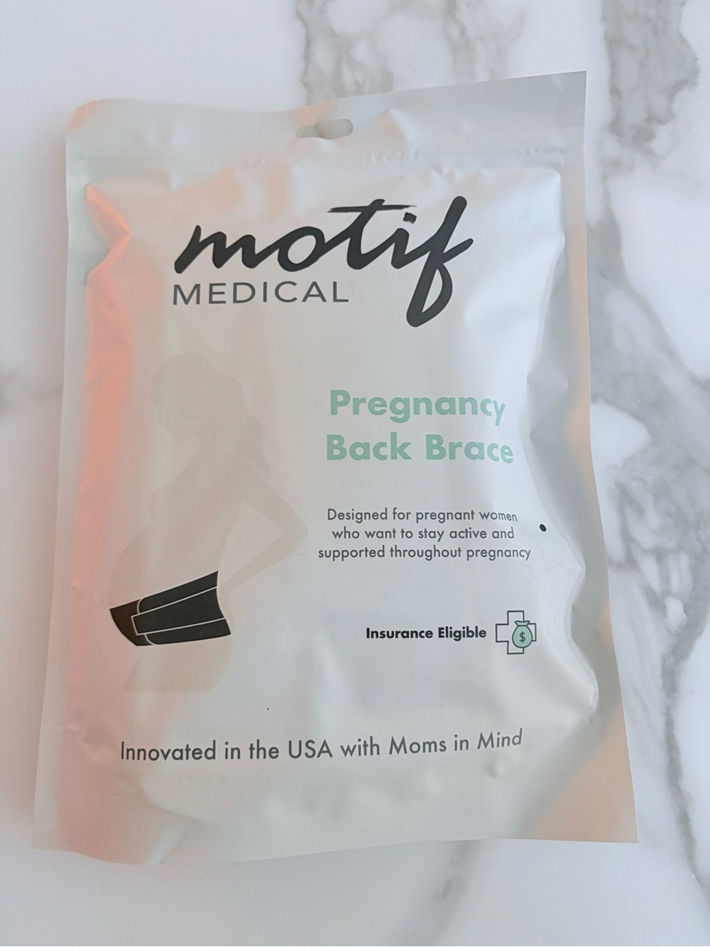 Pregnancy Back Brace - White
